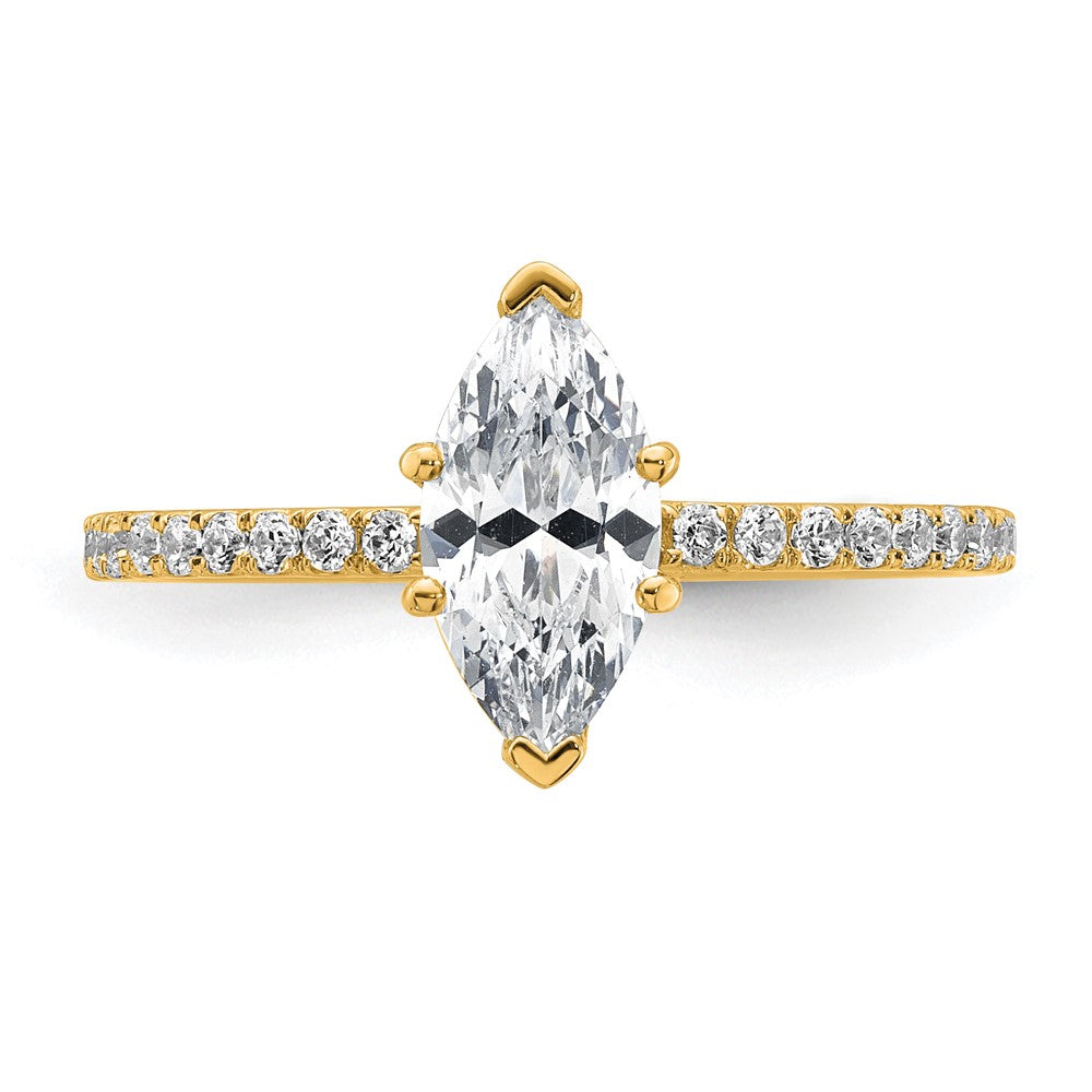 Marquise lab-grown diamond solitaire engagement ring in 14K yellow gold