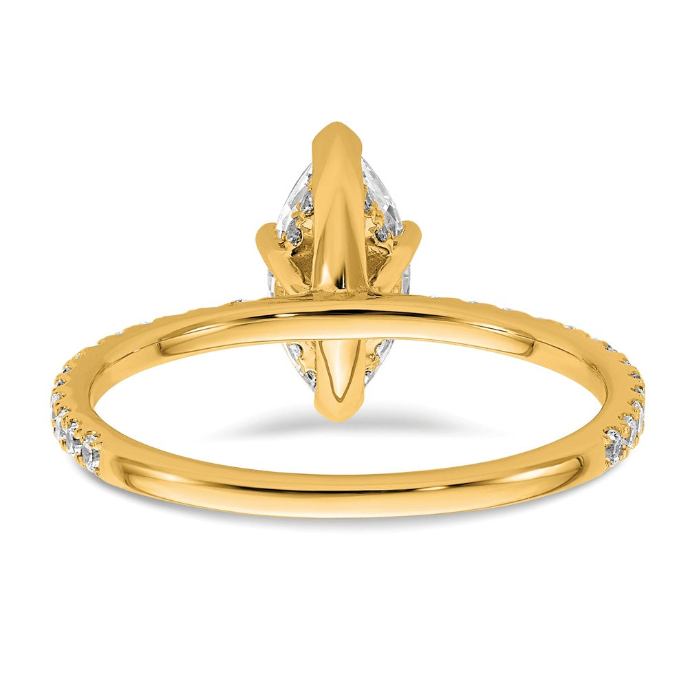 Marquise lab-grown diamond solitaire engagement ring in 14K yellow gold