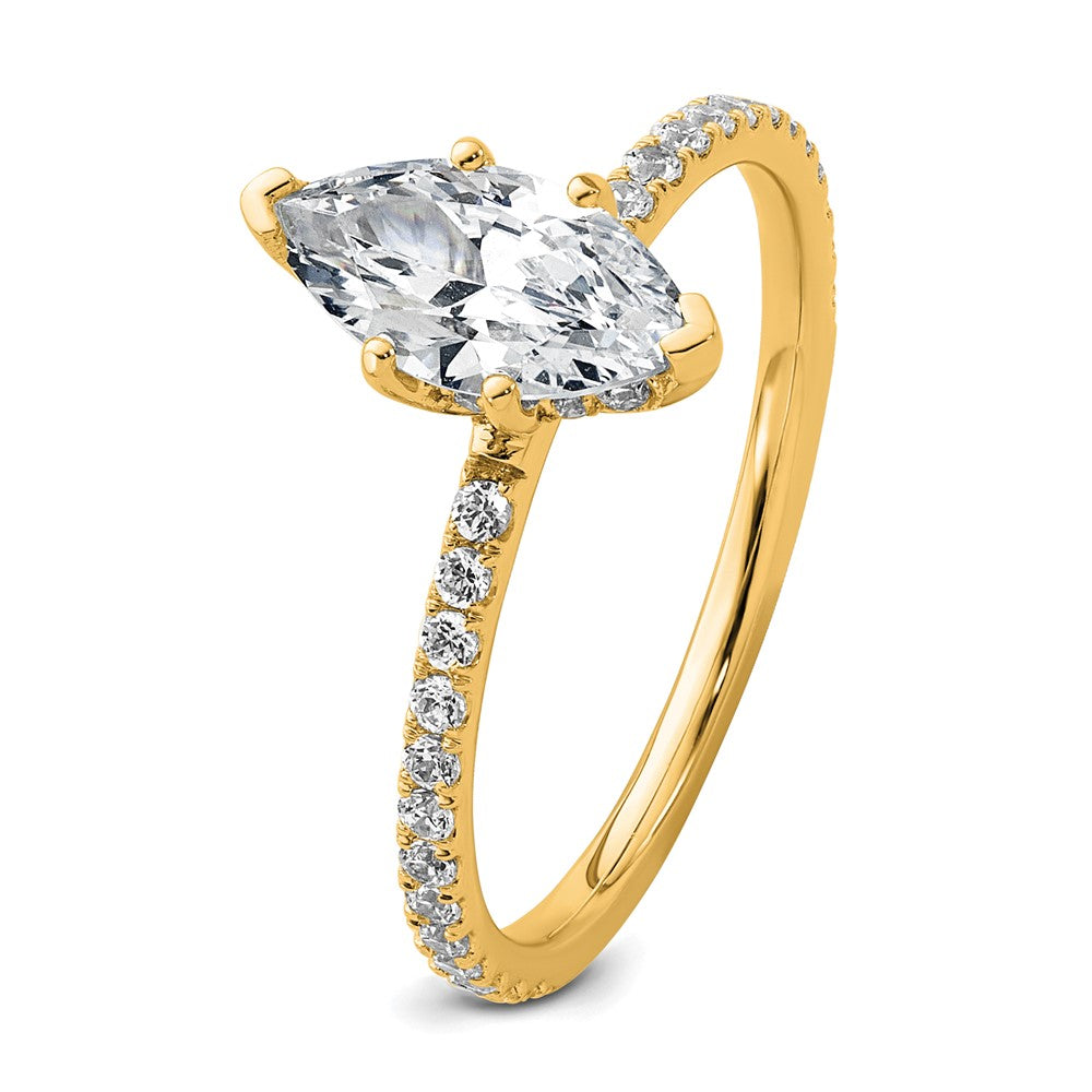 Marquise lab-grown diamond solitaire engagement ring in 14K yellow gold