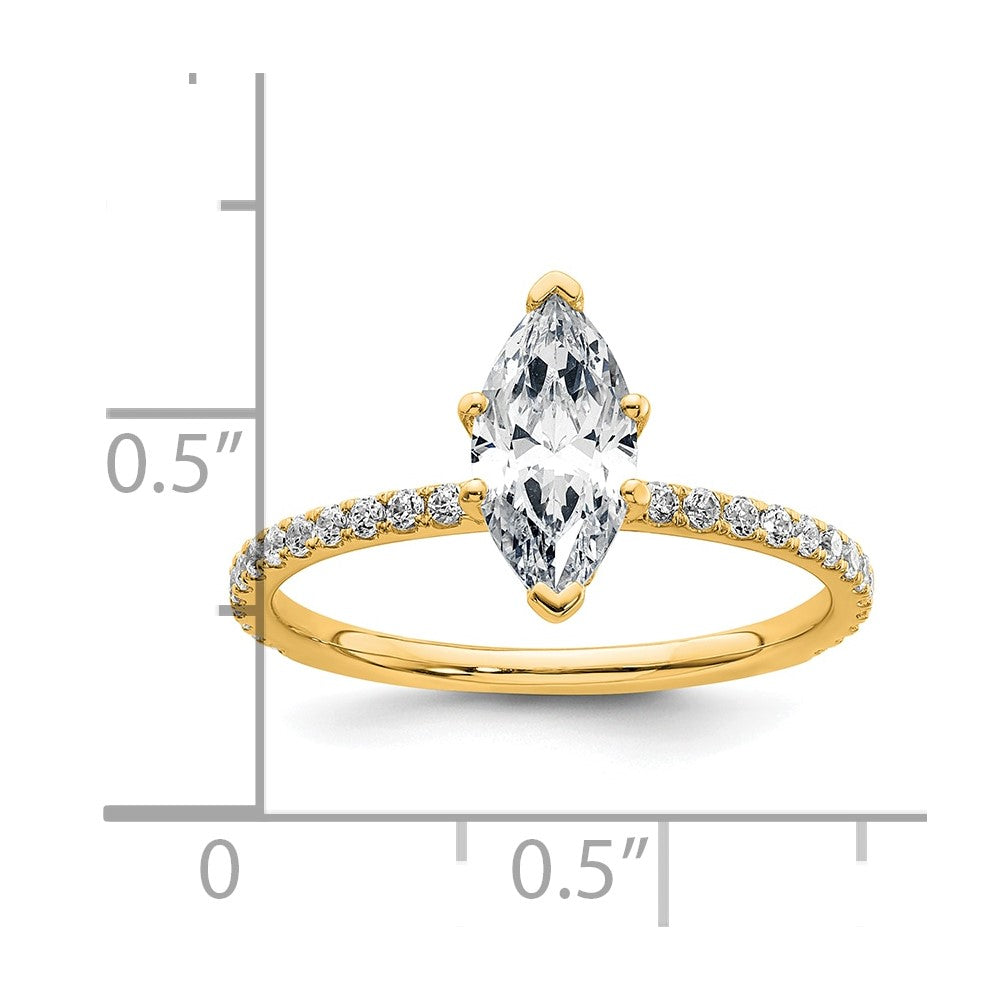 Marquise lab-grown diamond solitaire engagement ring in 14K yellow gold