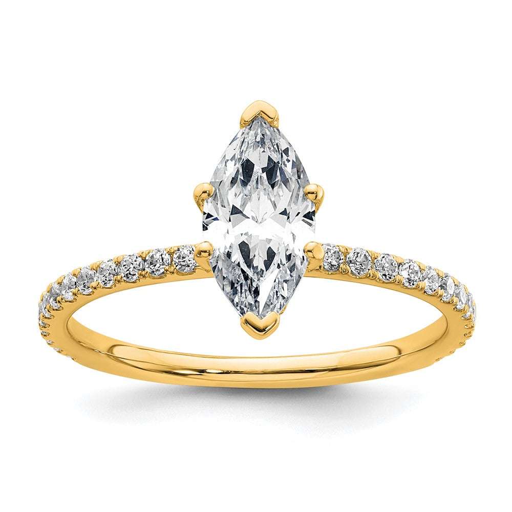 Marquise lab-grown diamond solitaire engagement ring in 14K yellow gold