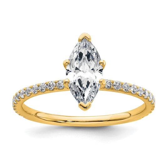 Marquise lab-grown diamond solitaire engagement ring in 14K yellow gold
