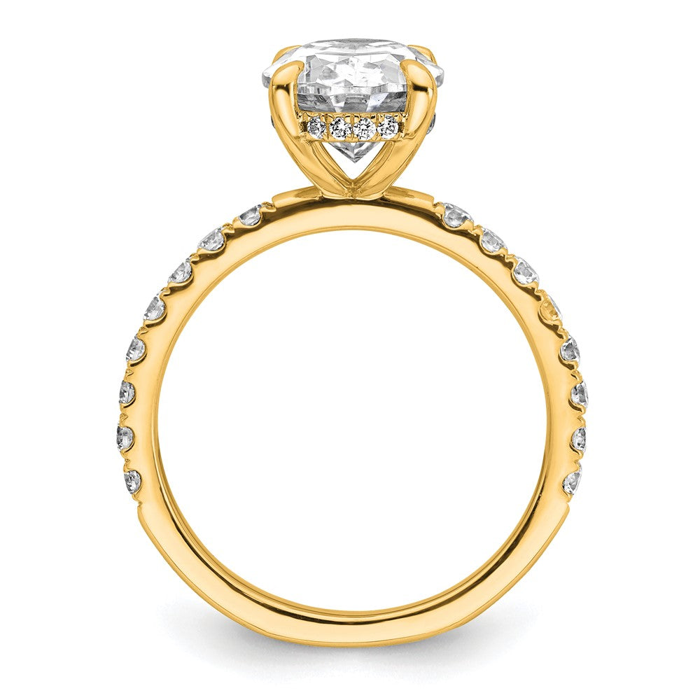 Oval lab-grown diamond solitaire engagement ring in 14K yellow gold