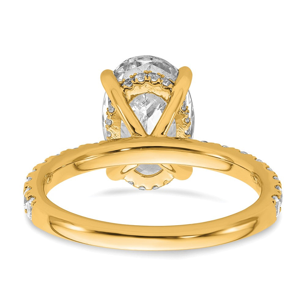 Oval lab-grown diamond solitaire engagement ring in 14K yellow gold