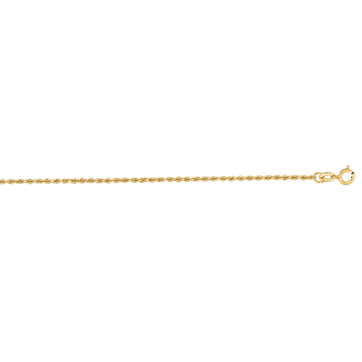 10K Gold 1.4mm Diamond Cut Solid Royal Rope Chain