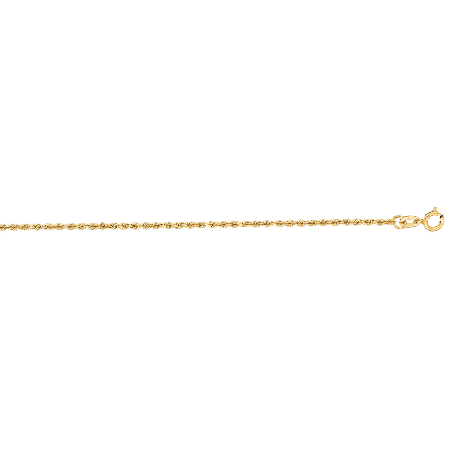 10K Gold 1.4mm Solid Diamond Cut Royal Rope Chain