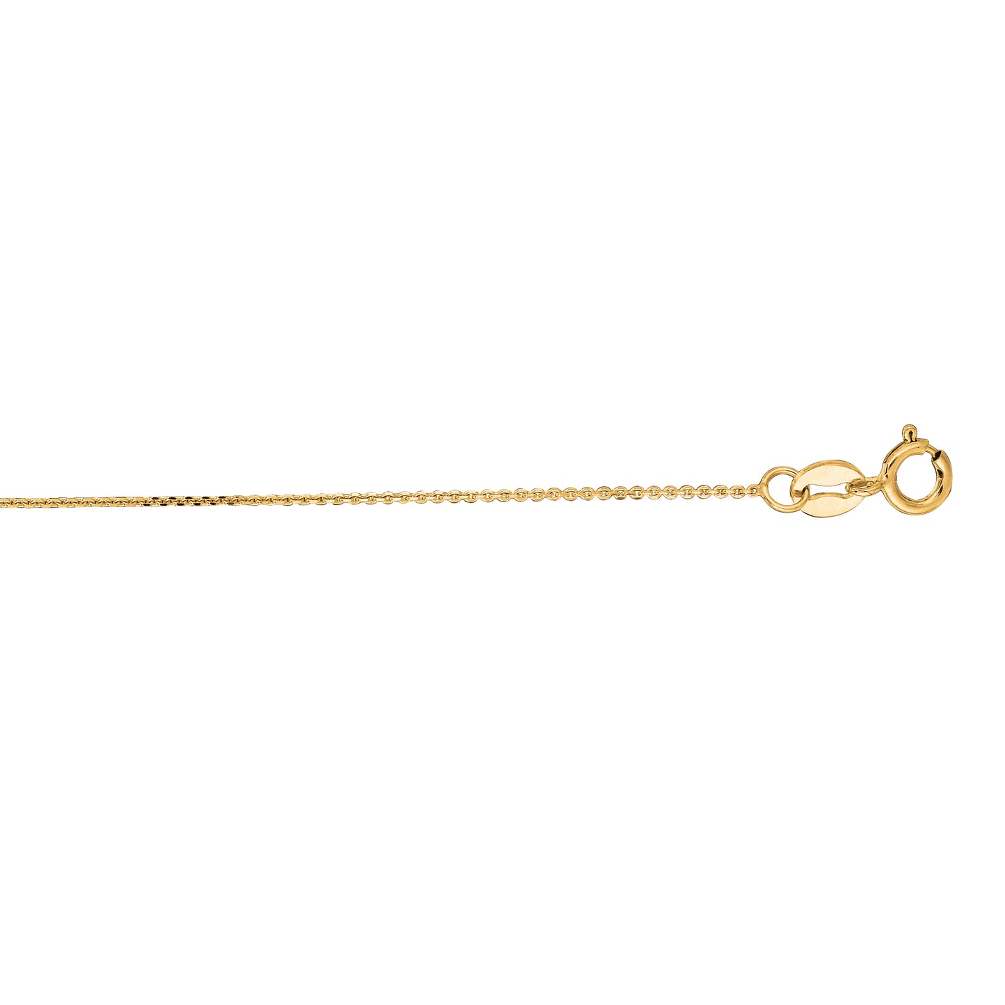 10K Gold 0.87mm Diamond Cut Cable Chain