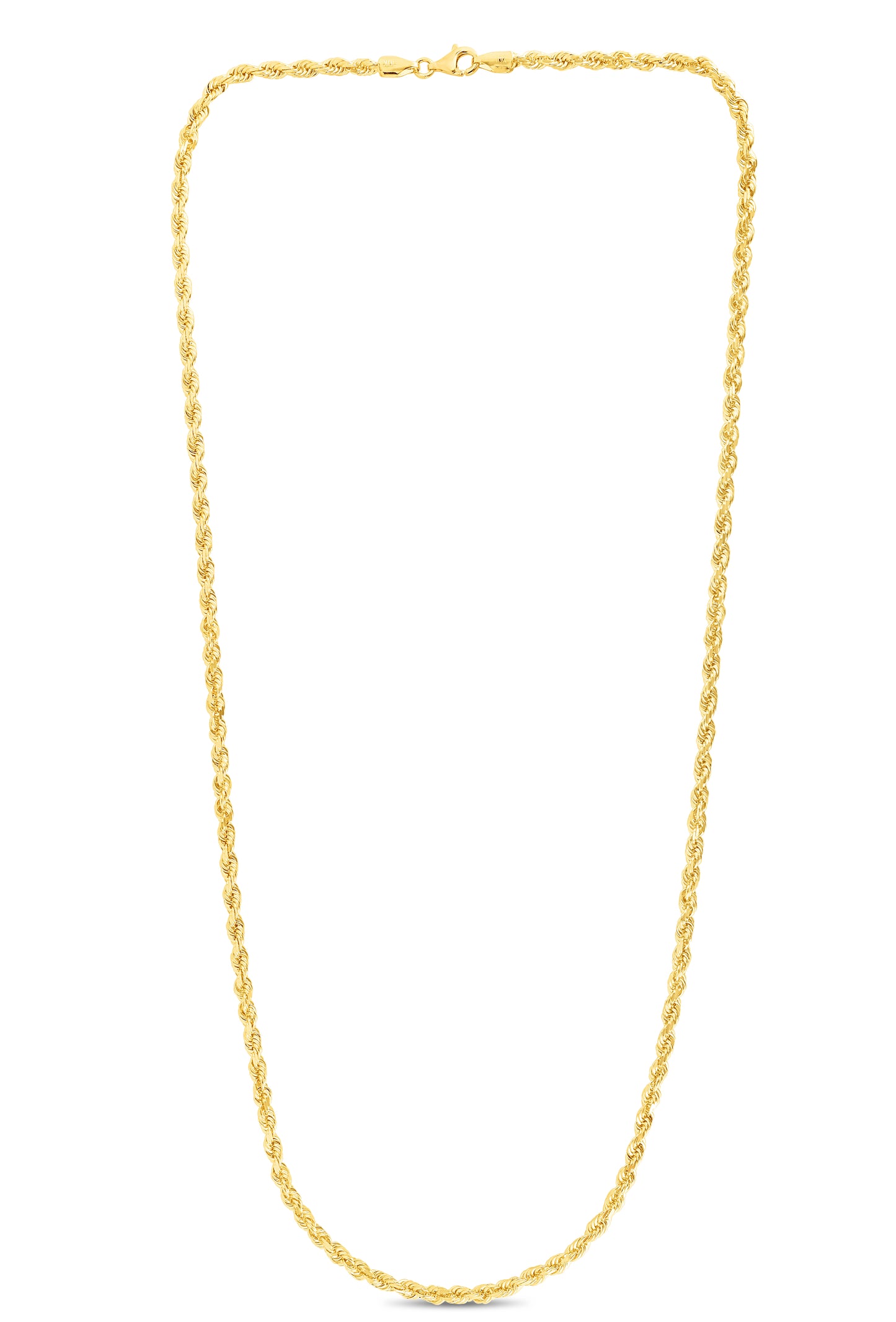10K Gold 3.5mm Solid Diamond Cut Royal Rope Chain