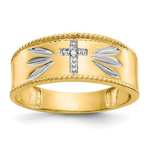 Rhodium Cross Wedding Ring Mounting