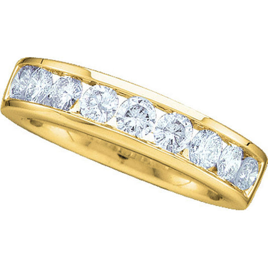 14kt Yellow Gold Womens Round Channel-set Diamond Wedding Band 1/2 Cttw