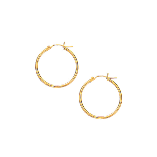 10K Gold 2x25mm Hoop Earring