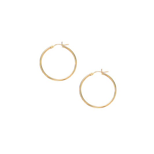 10K Gold 1.5x25mm Hoop Earring