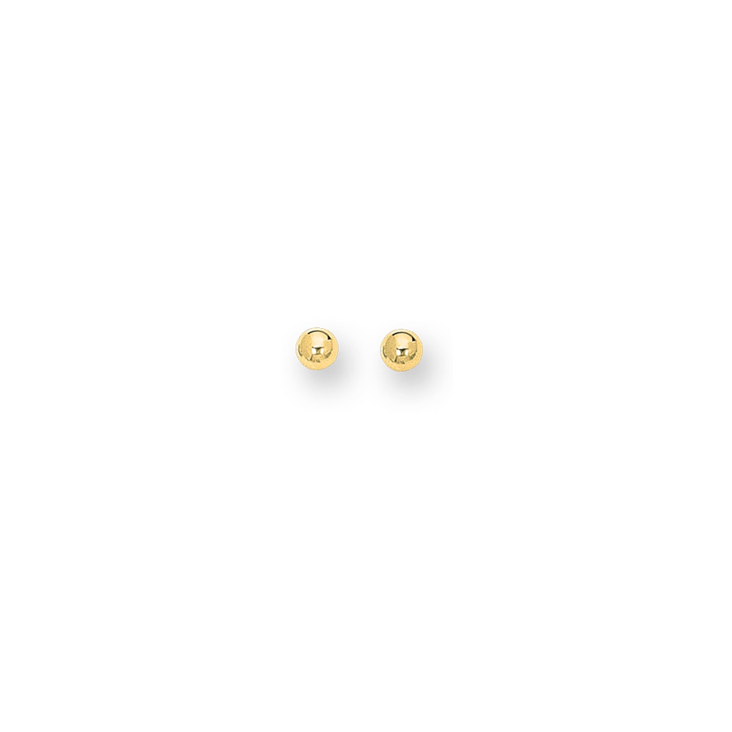 14K Gold Polished 4mm Post Earring