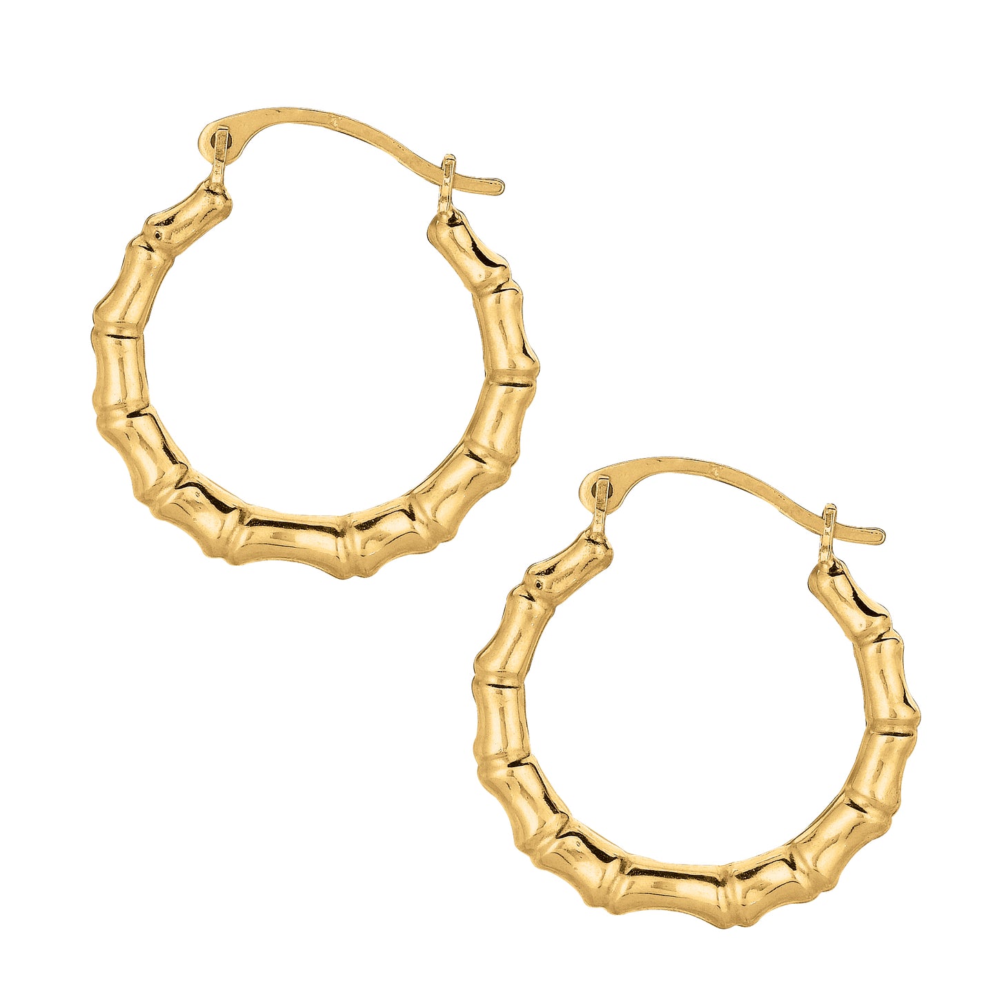 10K Gold Bamboo Hoop Earring