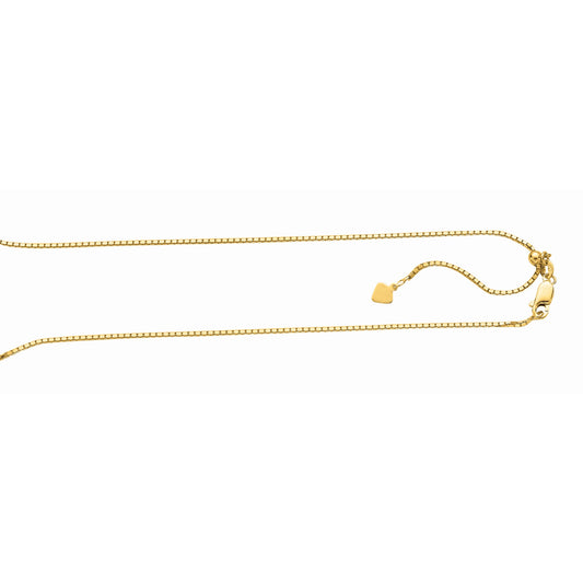 Silver 1.4mm Adjustable Yellow Box Chain