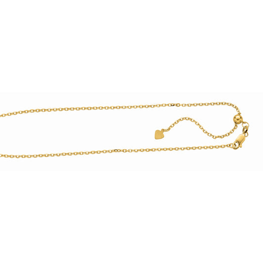 Silver 1.8mm Adjustable Yellow Cable Chain
