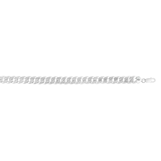 Silver 11mm White Pave Curb Chain