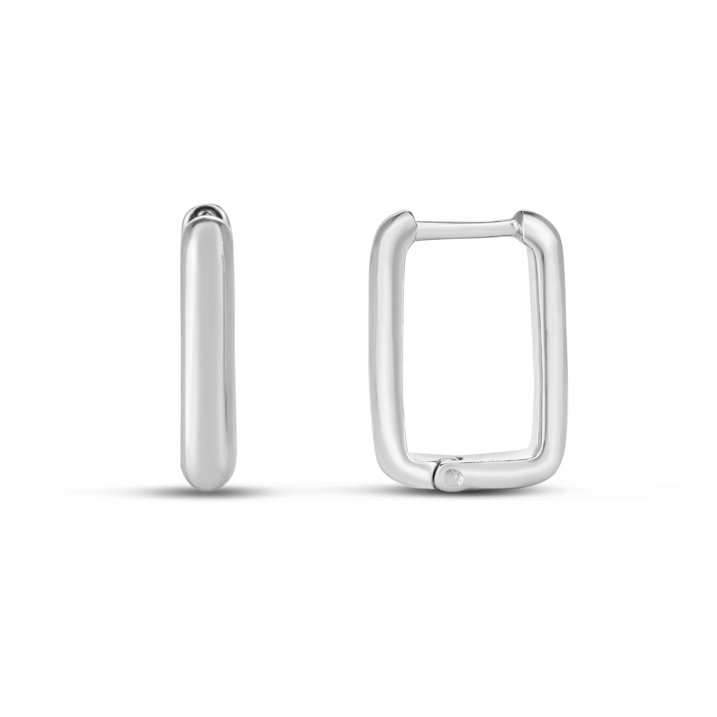 Silver Rectangular Snap Hoops