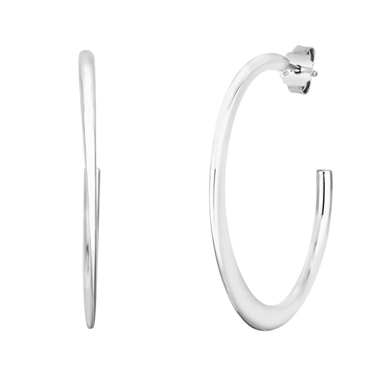 Silver 39mm Polished C Hoops