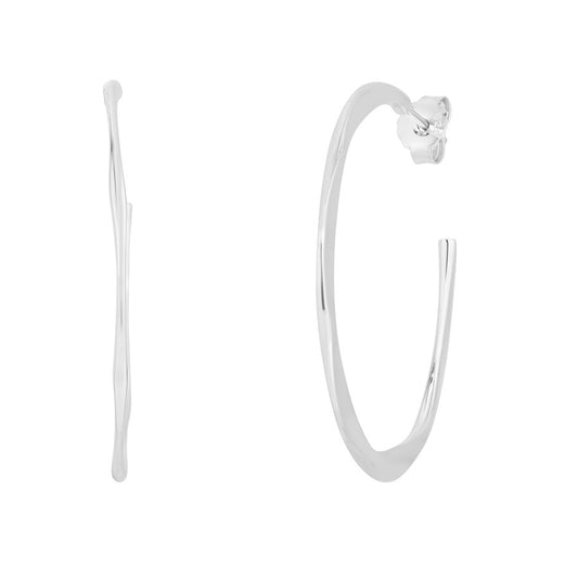 Silver 38mm Geometric C Hoops