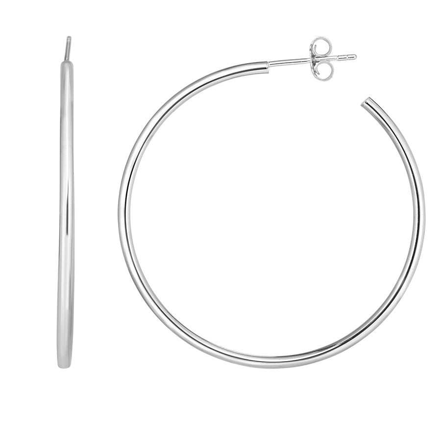 Silver Circle C Hoop Earring