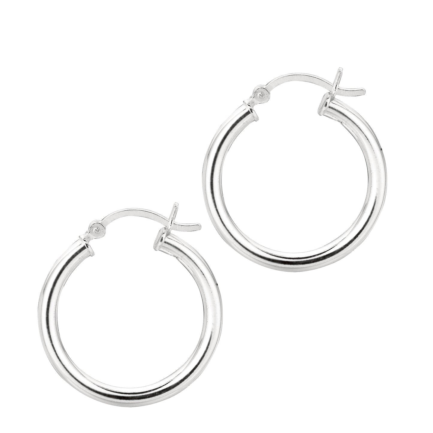 Silver 3x20mm Hoop Earring