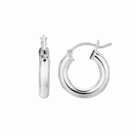 Silver 4x20mm Hoop Earring