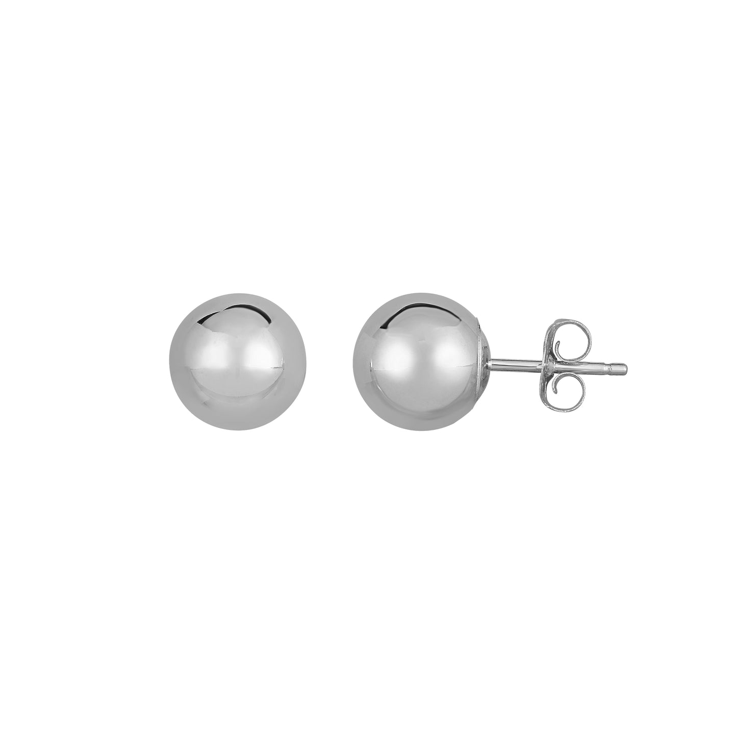 Silver 8MM Ball Earring