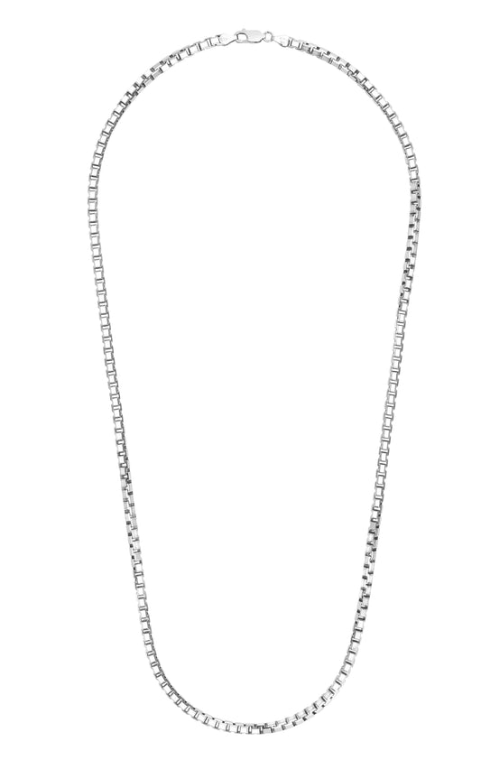 Silver 3.7mm Octogonal Box Chain