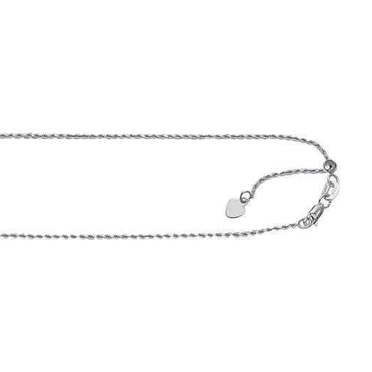 Silver 1mm Adjustable 30" Rope Chain