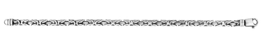 Silver 5mm Men's Gunmetal Byzantine Bracelet