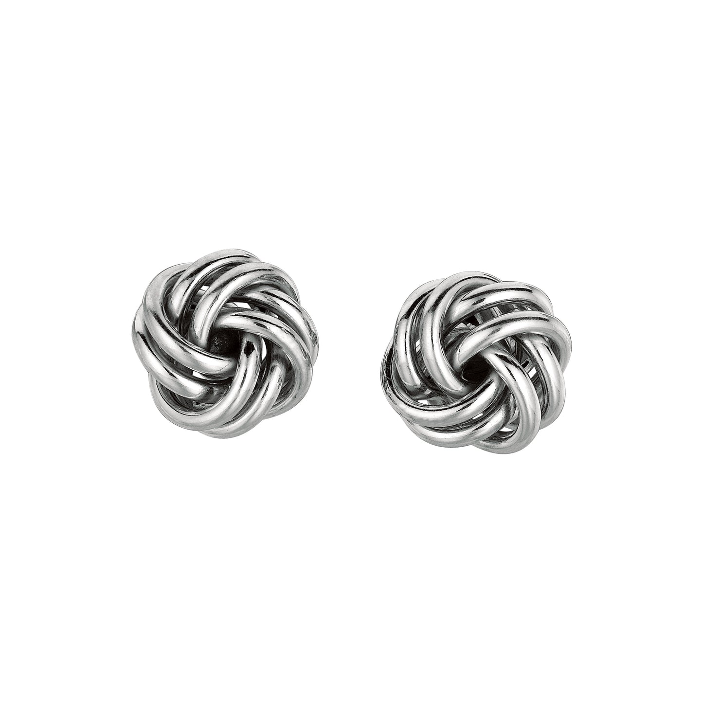 Silver Mini Double Row Polished Love Knot Earring