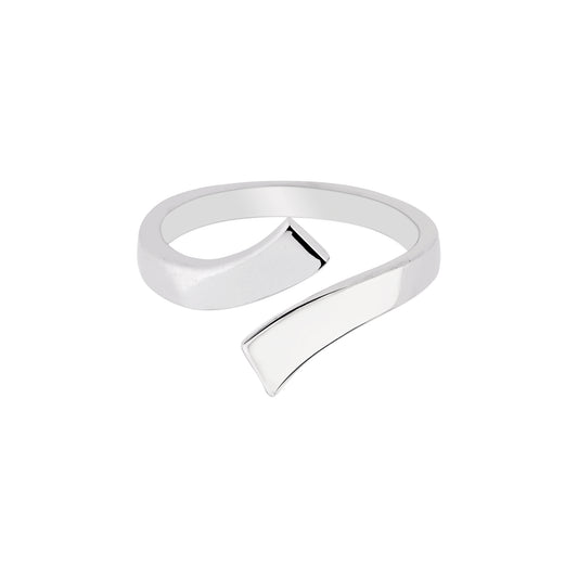 Silver Polished Bypass Toe Ring