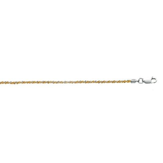 Silver Two-tone Sparkle Chain Anklet