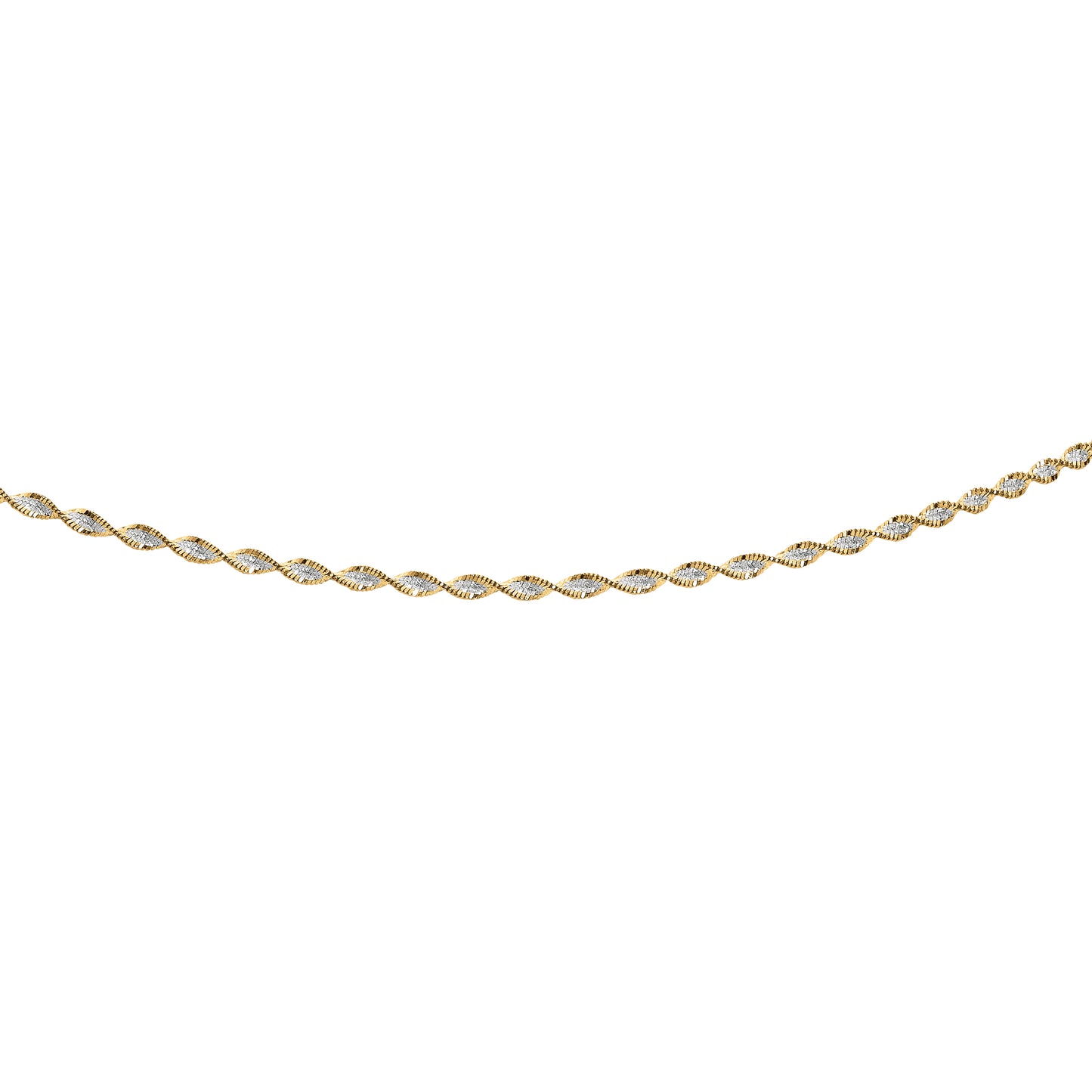 Silver Two-tone Twisted Anklet