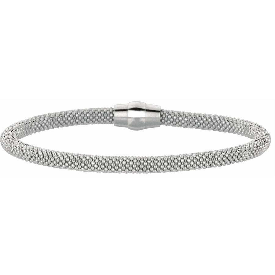 Silver Magnetic Clasp Popcorn Bangle