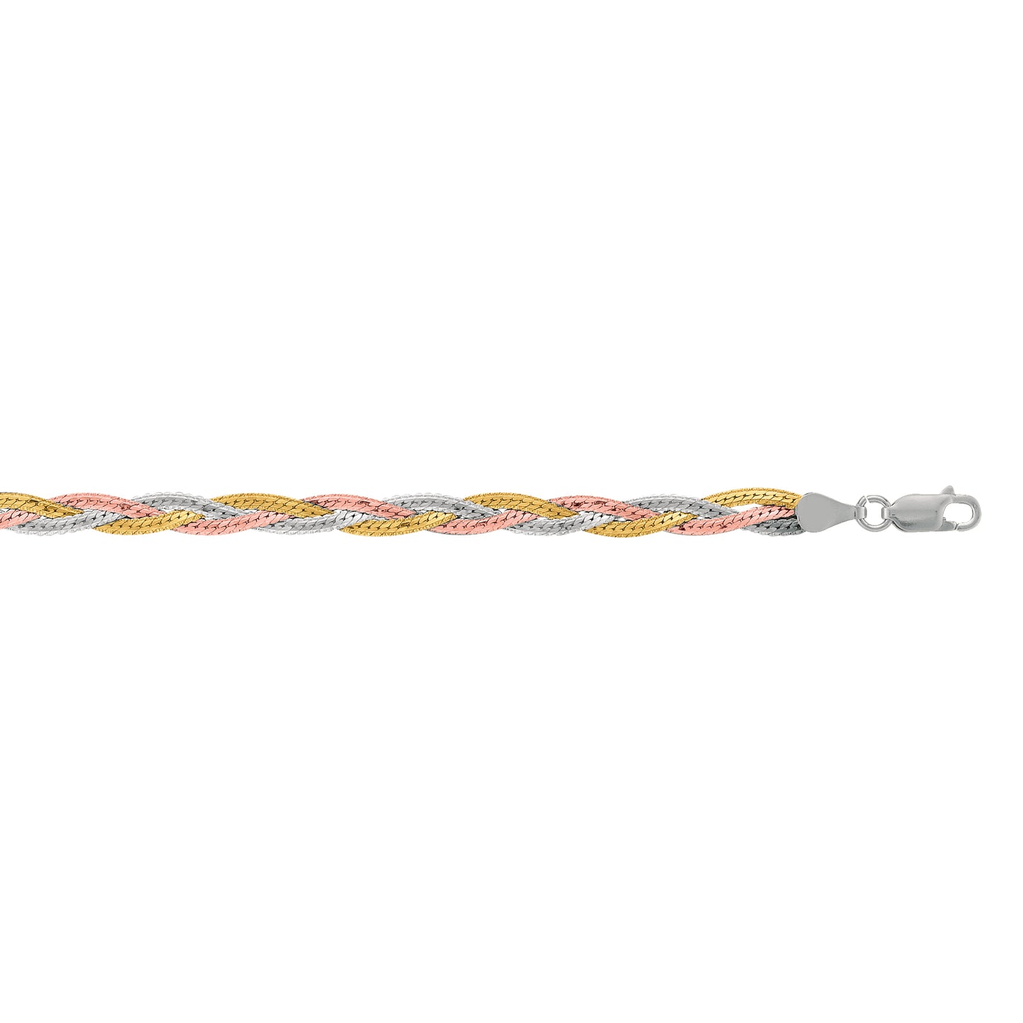 Silver Tri-Colorr Woven Anklet