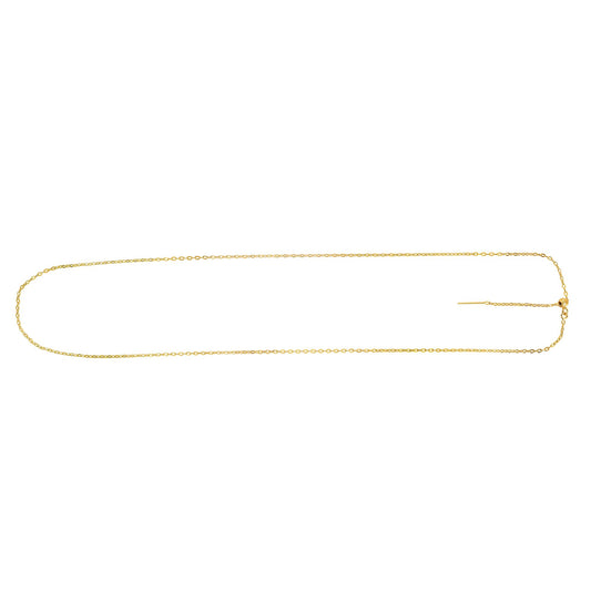 14K Gold 1.7mm Endless Adjustable Flat Cable Chain