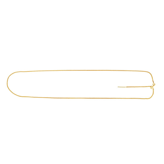 14K Gold 1.1mm Endless Adjustable Round Wheat Chain