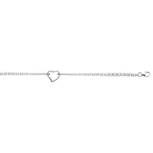 14K Gold Open Heart Anklet