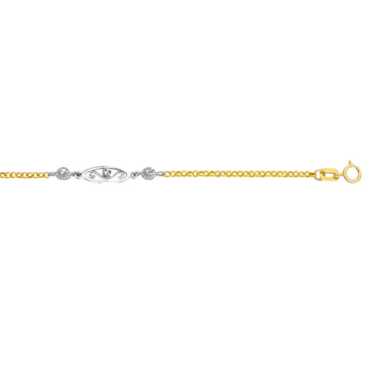 14K Two-tone Gold Anklet