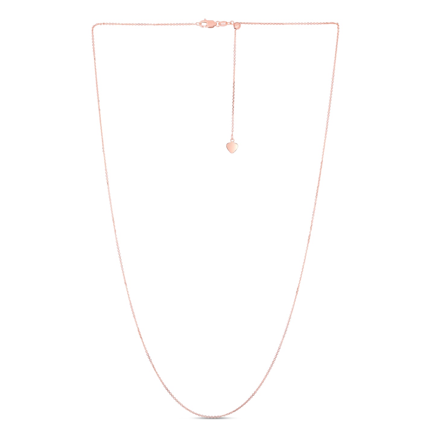 14K Gold 1.1mm Adjustable Diamond Cut Cable Chain