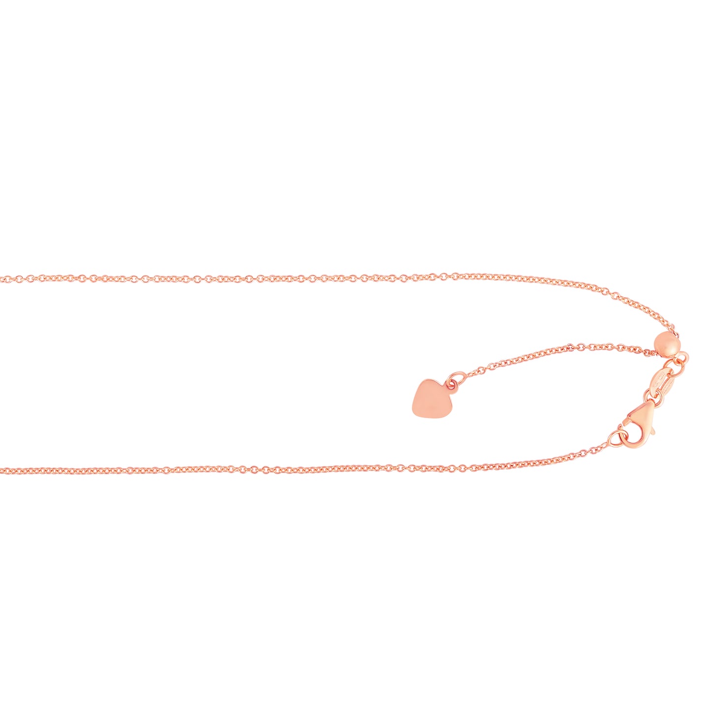 14K Gold 0.97mm Adjustable Cable Chain
