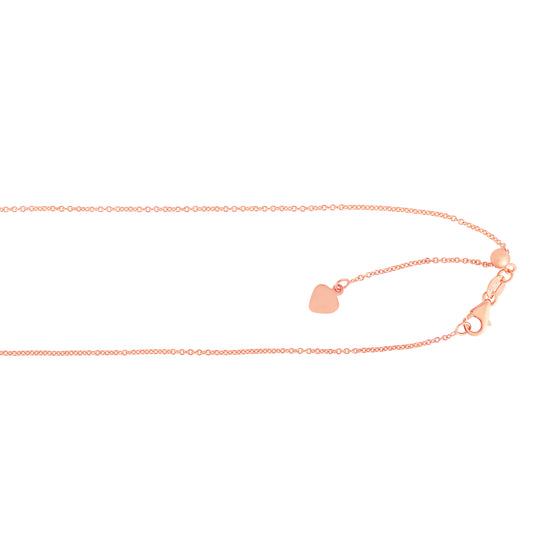 14K Gold 0.97mm Adjustable Cable Chain