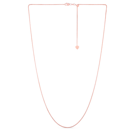 14K Gold 1mm Adjustable Wheat Chain