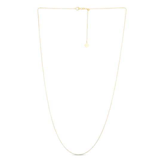 14K Gold 0.97mm Adjustable Cable Chain