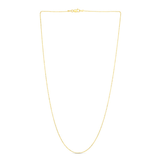 14K Gold 1.1mm Diamond Cut Bead Chain