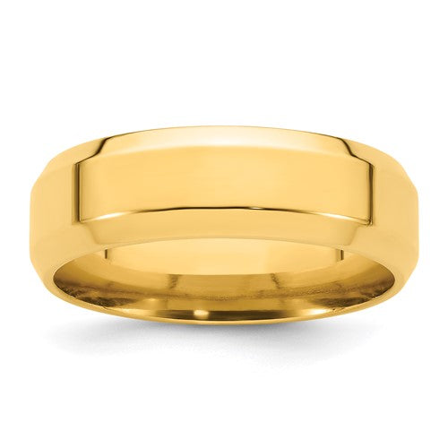 Comfort Fit Wedding Band in 14K Yellow Gold — 7mm, Size 10