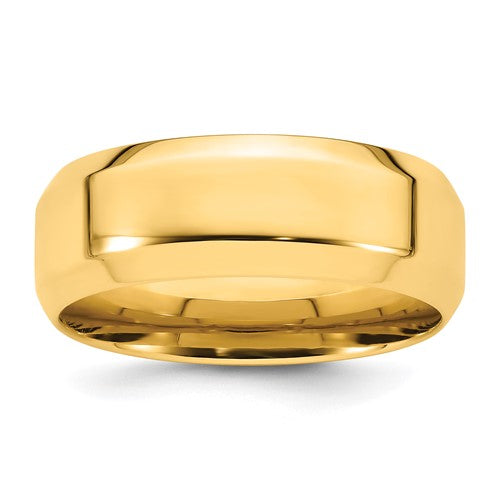 Comfort Fit Wedding Band in 14K Yellow Gold — 8mm, Size 4.5