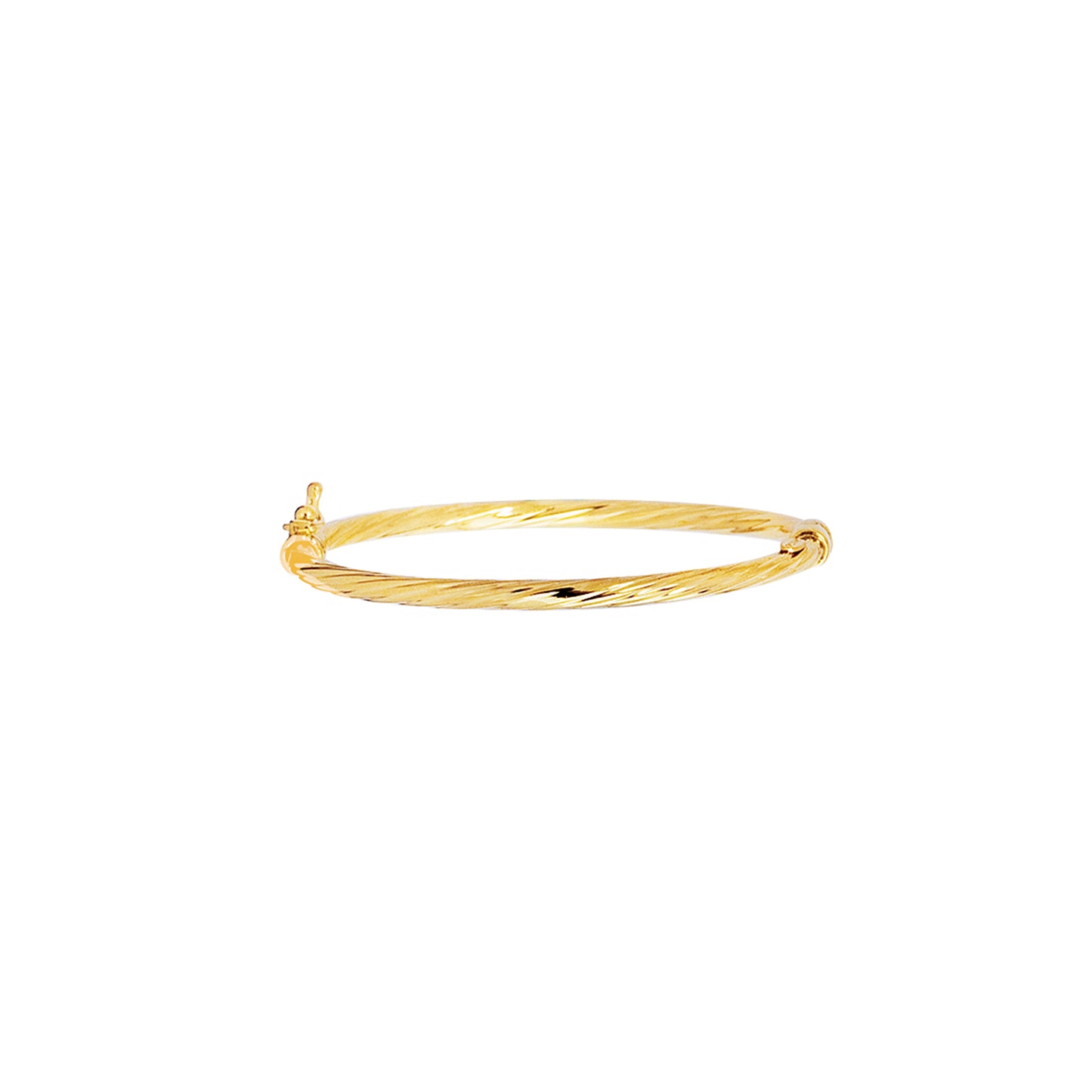 14K Gold Polished Twist Children's Bangle